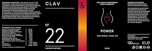 Miniatura 8 de CLAV® Equilibrio hormonal natural para mujeres – Alivio del síndrome premenstrual con ruibarbo siberiano, ñame silvestre y bayas Vitex – Suplemento