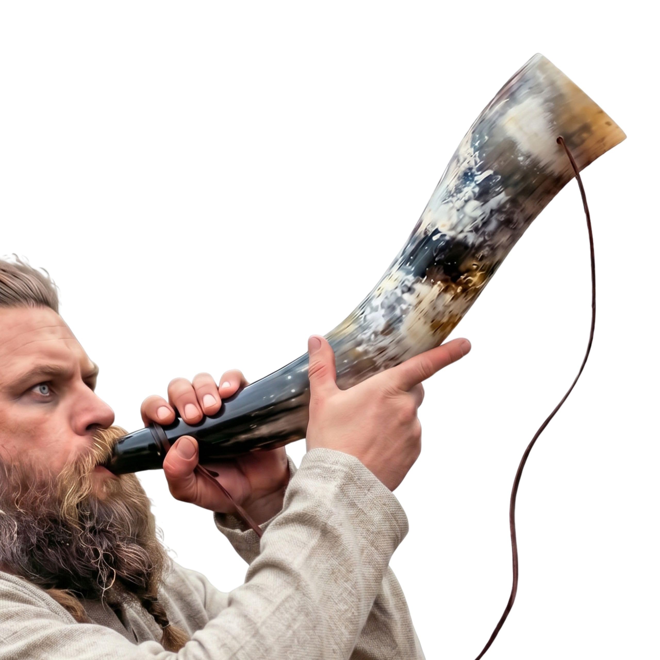 Norse Tradesman Viking Blashorn XL - Premium Ochsenhorn Schlachthorn Kriegstrompete Bes