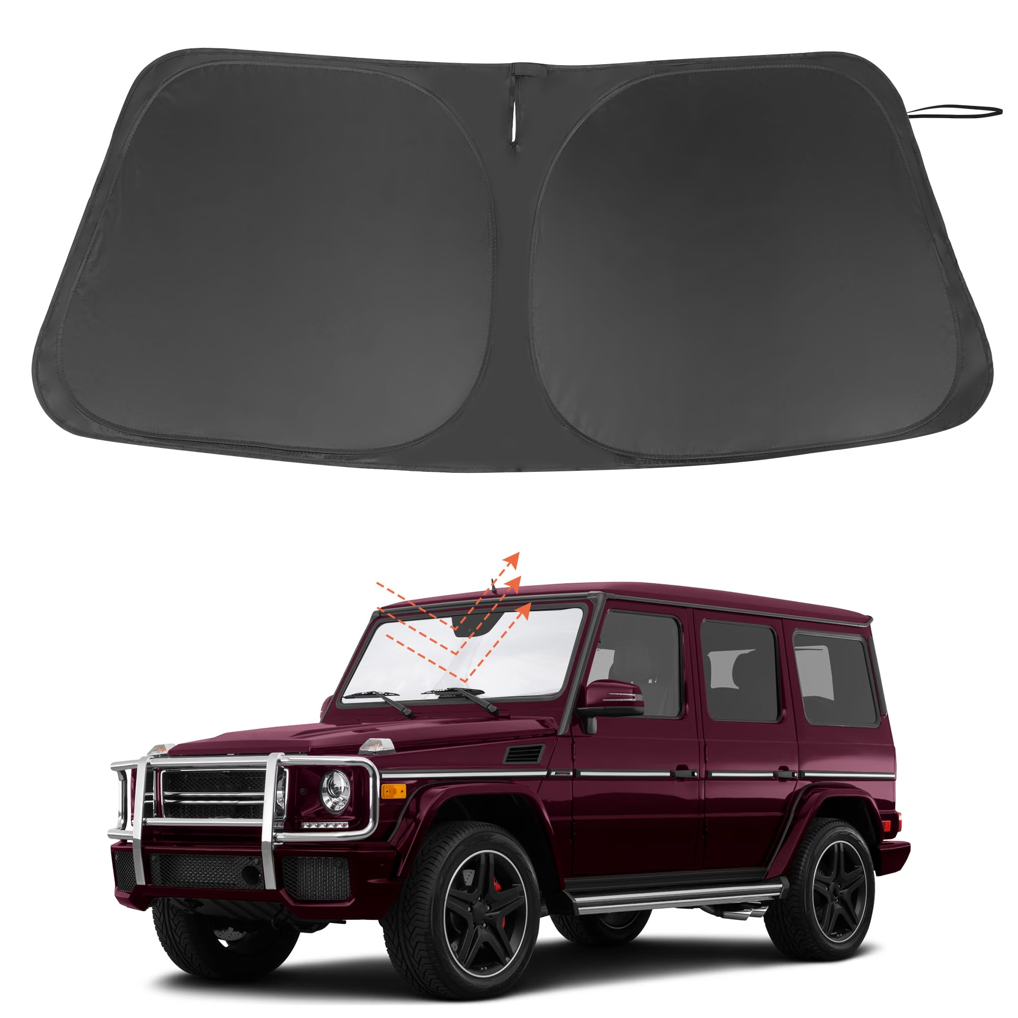 Windshield Sun Shade Custom Fit for 1990-2018 Mercedes Benz G W463 G550 G55 G63 G65 Accessories(Not for 2019-2021 Mercedes Benz G Class) Accessories
