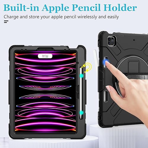 Miniatura 8 de Funda para iPad Pro de 12.9 2022 6 generación2021 5 generación funda protectora de silicona de grado militar para iPad de 12.9 pulgadas de 4