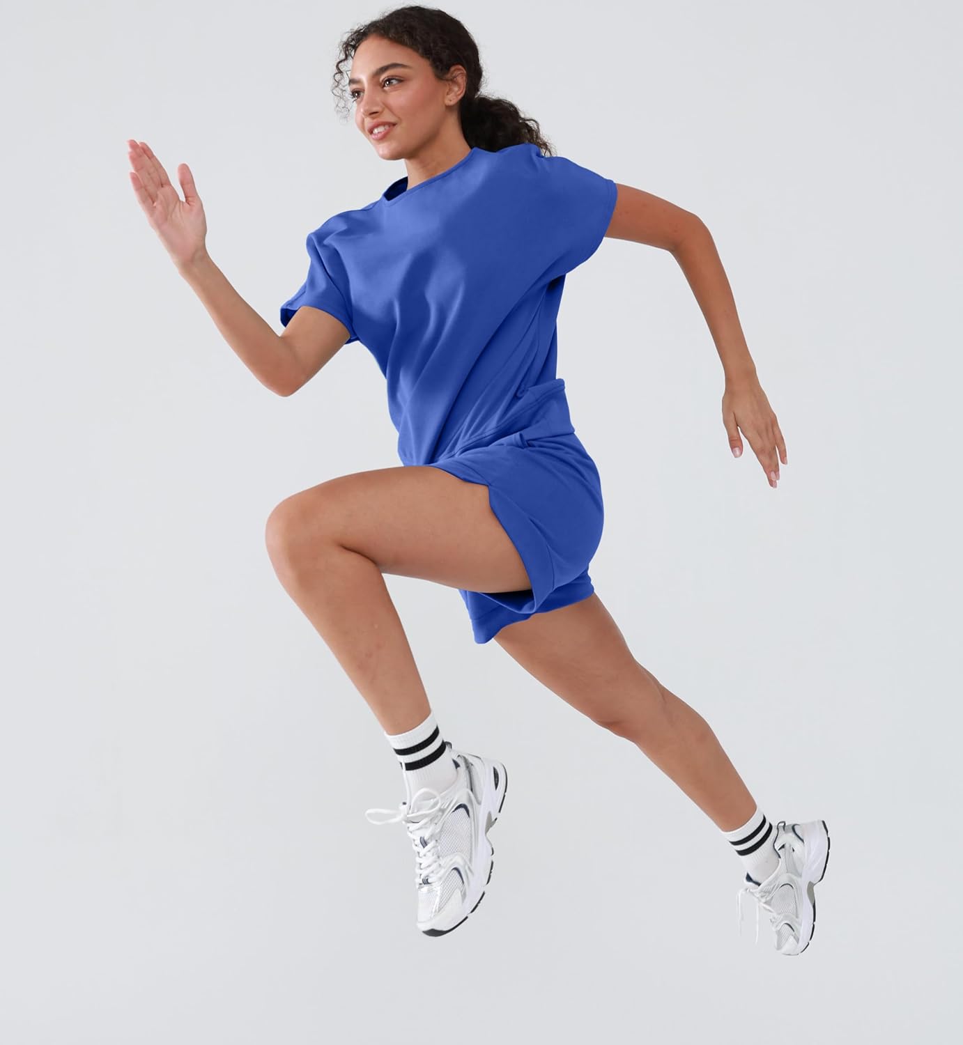 Two Piece Sets for Women Summer lounge Short Sets Outfits Crew Neck Short Sleeve Outfits with Pocket - Image 6