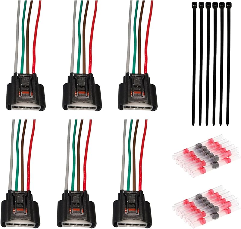 Conjunto de 6 conectores do chicote da bobina de ignição Mamiko 4 vias – 90980-11885