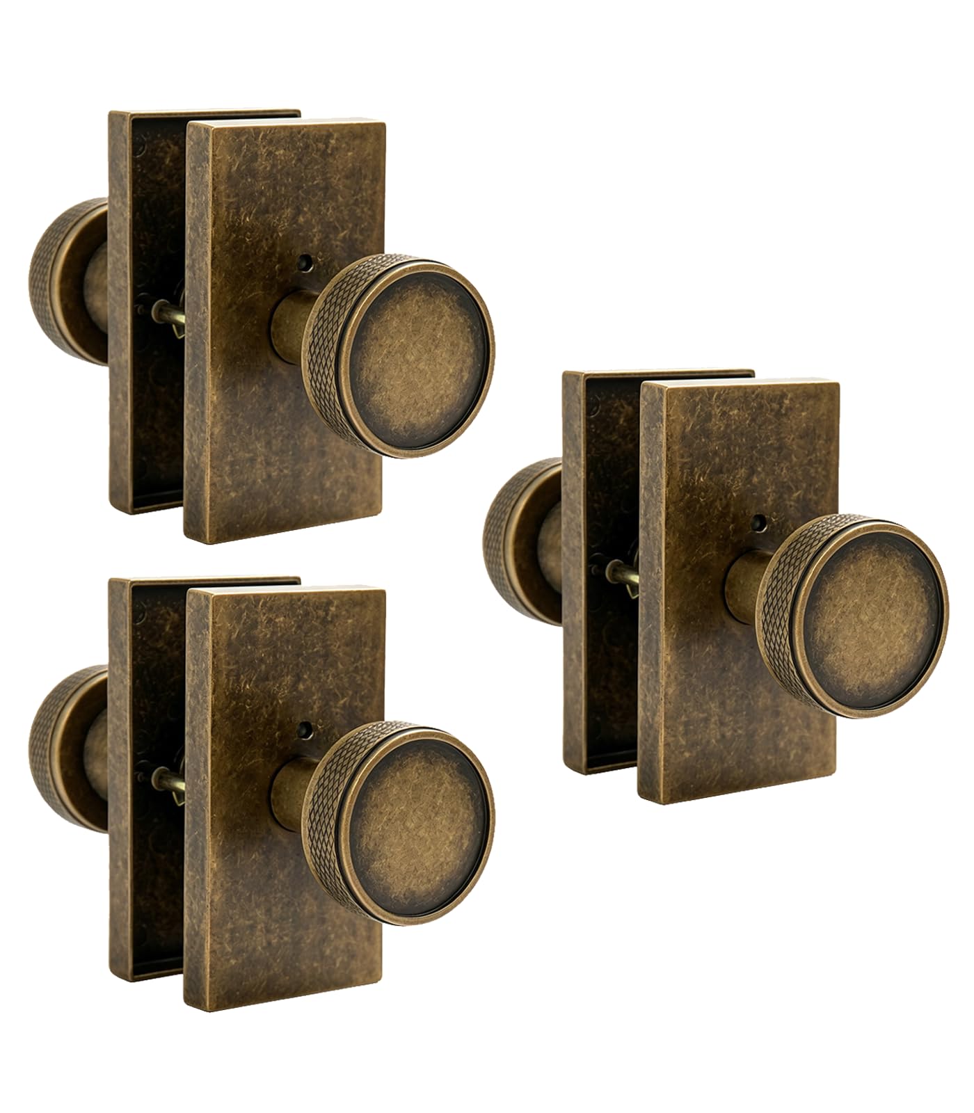 Modern Satin Gold Door Knobs with Lock - Premium Quality -8
