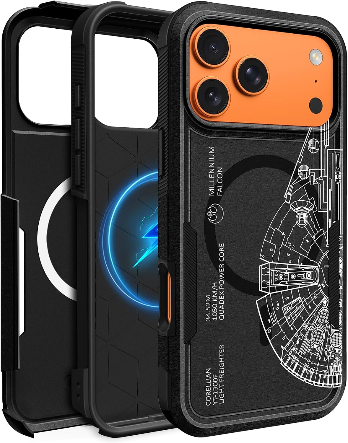 for iPhone 17 Pro Max Case Heavy Duty Protection, Black