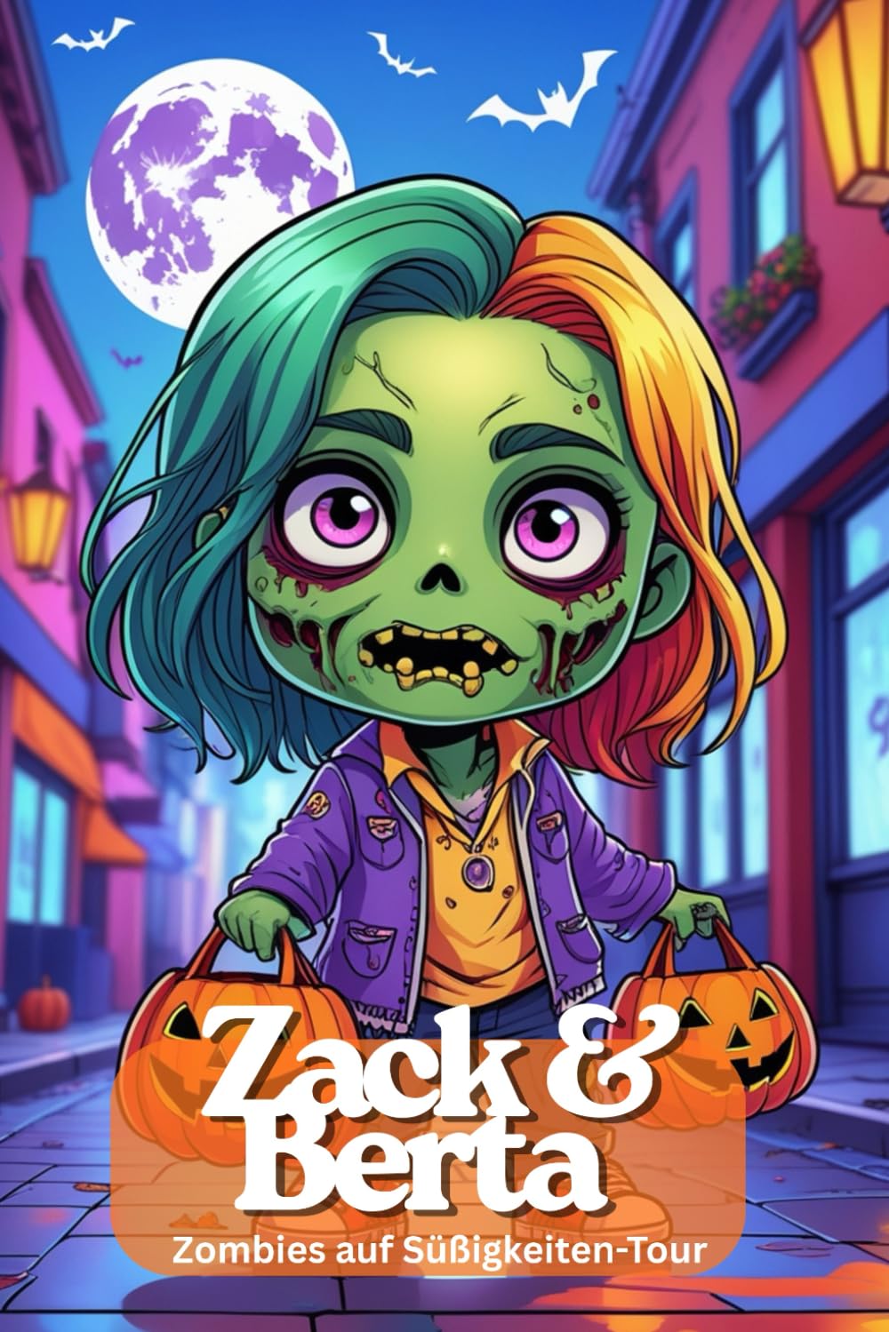 Zack & Berta: Zombies auf Süßigkeiten-Tour. Für Halloween – Lustiges Malbuch für Kinder | 82 Ausmalbilder, 165 Seiten | Jede zweite Seite leer: ... Blanko-Rückseiten, perfektes Geschenk ab 6