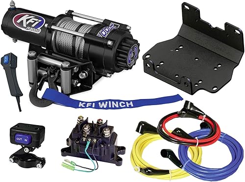 KFI A3000 3000 lb Winch & 101275 kit de montaje para cabrestante Yamaha Grizzly 700 4x4 2016-2021
