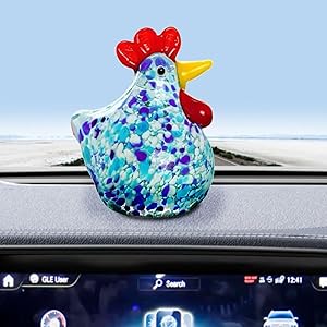 Glass Rooster Handcrafted Crystal Colorful Decorative Glass Animal Ornament for Home and Office Décor