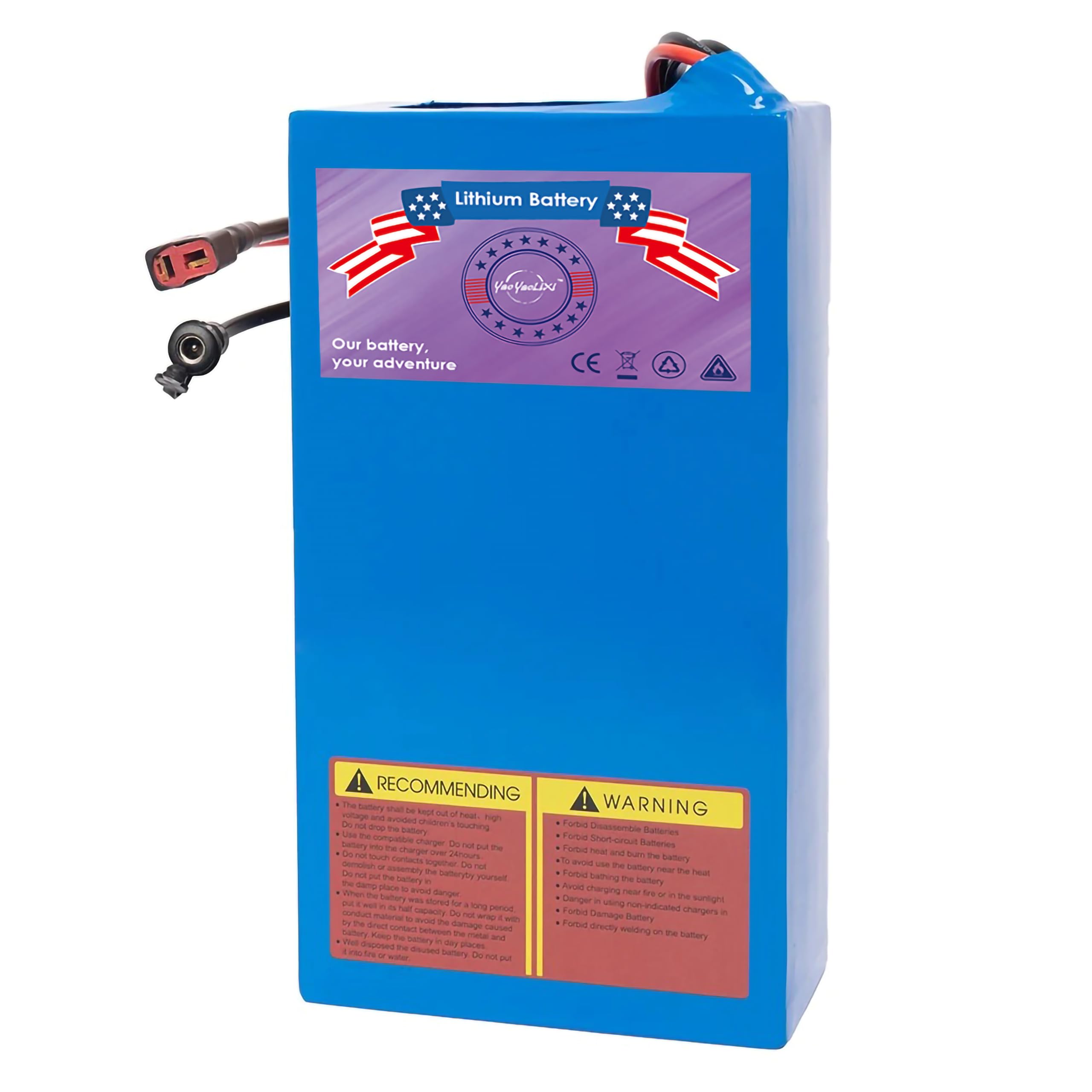 48V 20Ah Ebike Lithium Battery Pack | BMS & T-Plug | 200-1200W Motorcycle/Scooter/Tricycle Compatible (48V20Ah Without Charger