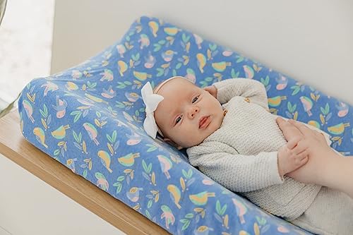 Miniatura 5 de Copper Pearl Funda de punto prémium para cambiador suave, elegante y universal para todos los cambiadores de pañales estándar, fundas de cambiador