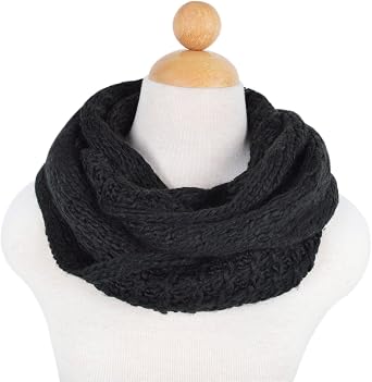 Solid Color Winter Cross Diamond Knit Infinity Loop Circle Scarf - Diff Colors
