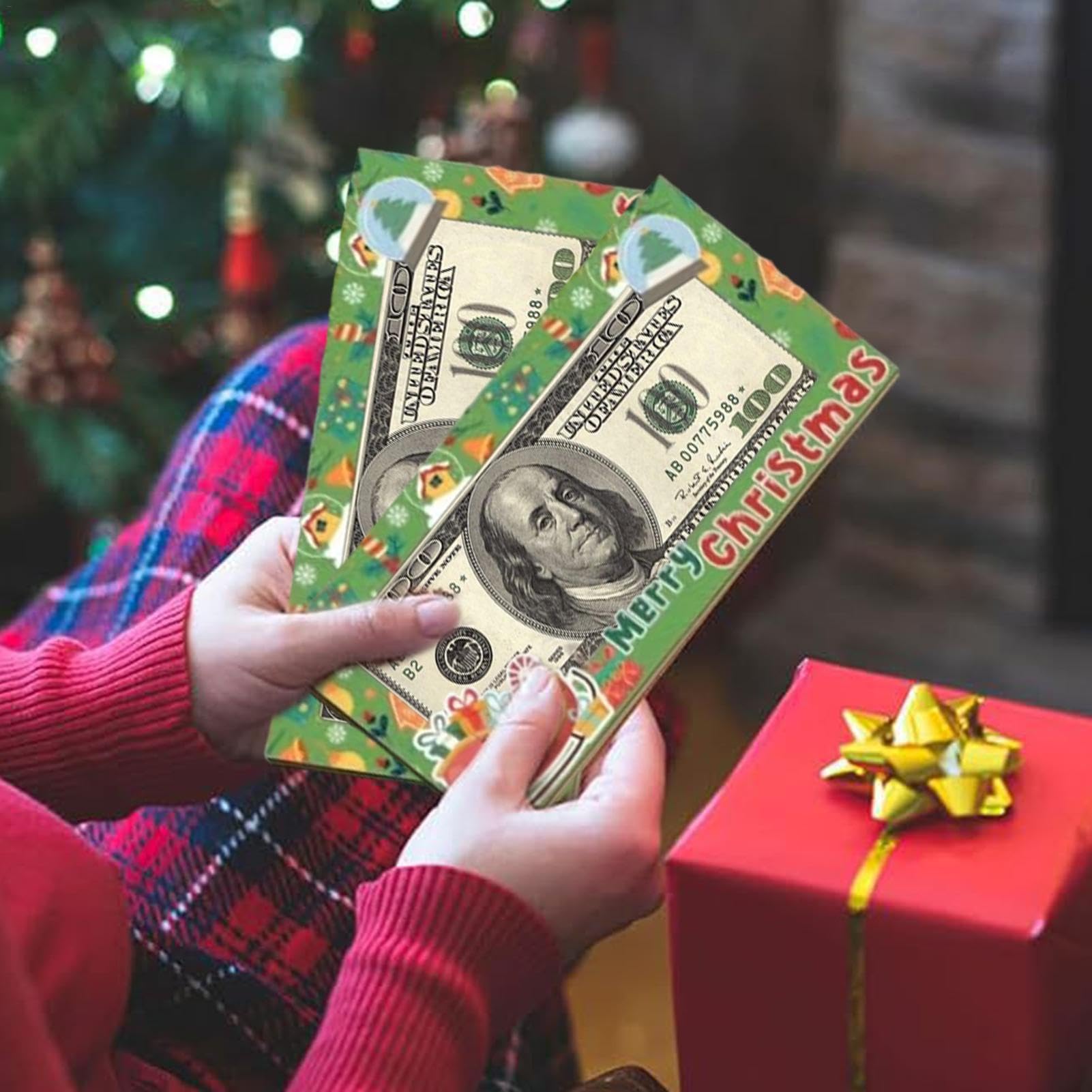 Titular de dinero de Navidad, Titulares de efectivo de Navidad,Titular de tarjetas de dinero Tarjetas de Navidad divertidas - Decoraciones navideñas de madera, soporte para efectivo, recuerdo de fiest