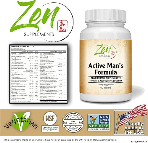 Miniatura 2 de Active Men's Multivitamin – Best Men's MultiVitamins – Multivitamínico diario extra fuerte para hombres con vitaminas esenciales, minerales,