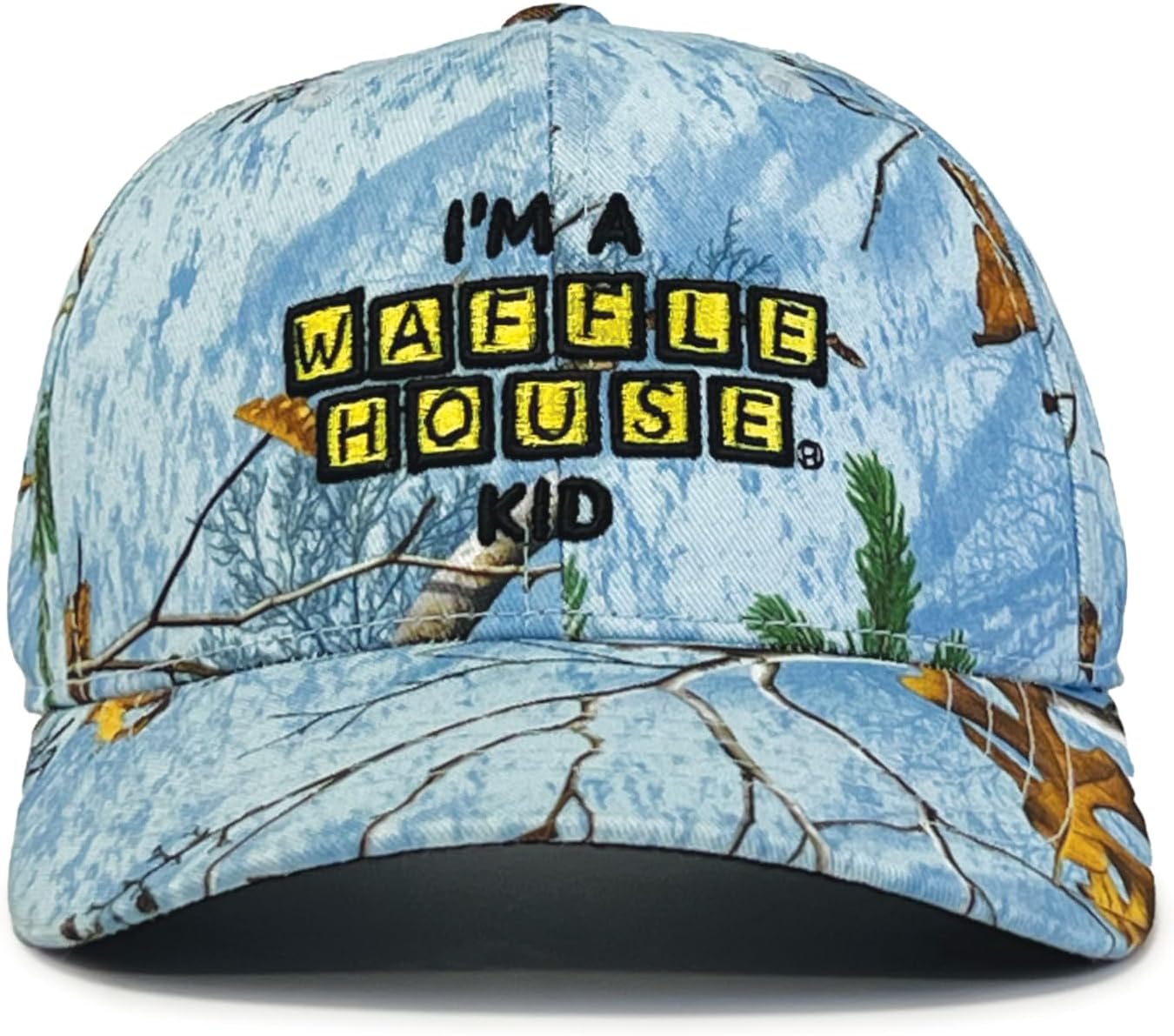 Realtree Color Camo Waffle House Embroidery Logo Hat | Adjustable Velcro Backing Cap | Limited Edition for Men and Women