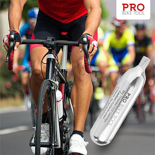 Vista 7 de PRO BIKE TOOL CO2 Cartridges - Threaded CO2 Canisters for Bike Tires - Quick Inflation for Road, MTB, Cyclocross, Gravel, Hybrid Bikes - Portable
