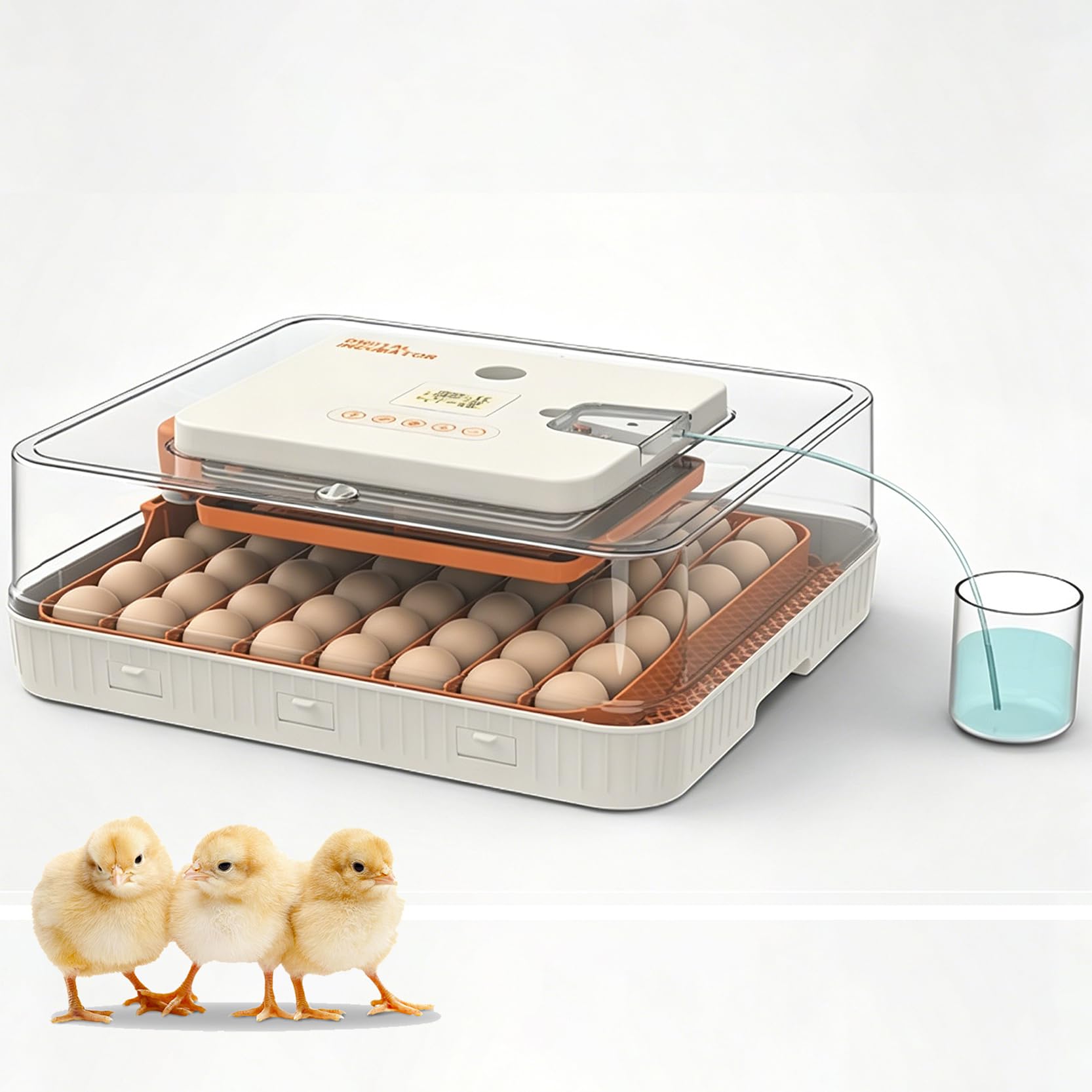 Incubadora de Huevos Profesional 56, Incubadoras de Huevos Eléctricas con Giro Automático, Control de Temperatura y Humedad, Pantalla Led, Bandejas de Huevos Ajustables, Incubadora Propósito
