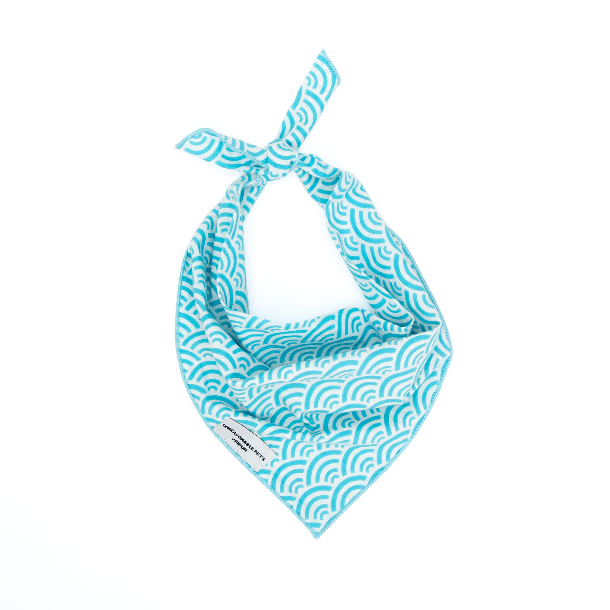 Unreasonable Pets Pacific Wave Dog Bandana Organic Cotton Fabric | Traditional Screen Printed Small Size (B0CS6TYHN4) Amazon Price History, Amazon Price Tracker
