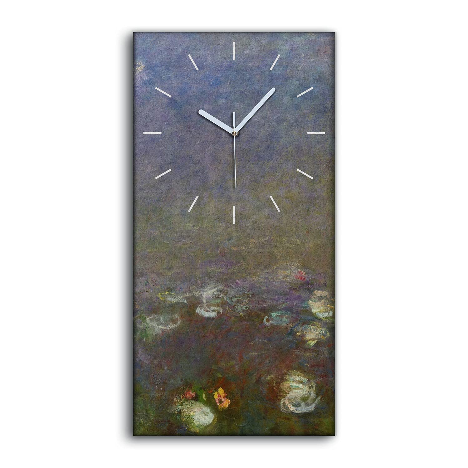 Horloge sur Toile Lis 30x60cm : Ne Pas Tic-Tac pour un Sommeil et un Salon Silencieux