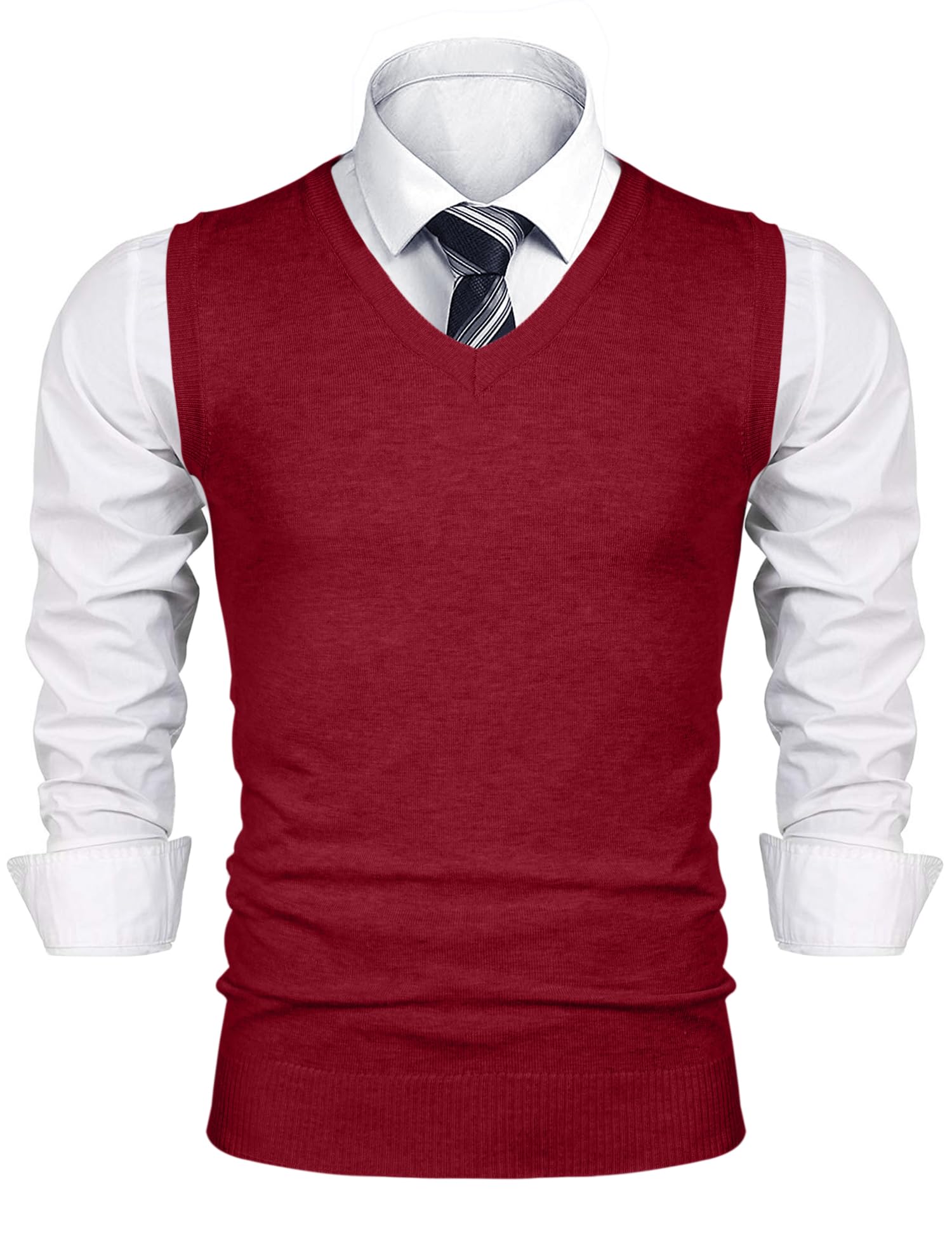 iClosam Gilet Maglione da Uomo Inverno Gilet V-Collo Cotone Casual Pullover Smanicato Maglia Sweater Felpa Men