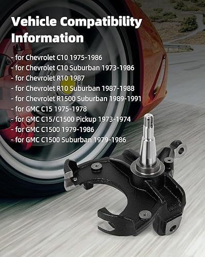 Miniatura 5 de SCITOO Husillos de caída de nudillos de dirección delantera lado del conductor y del pasajero para Chevrolet R10 1987, para Chevrolet R10 Suburban