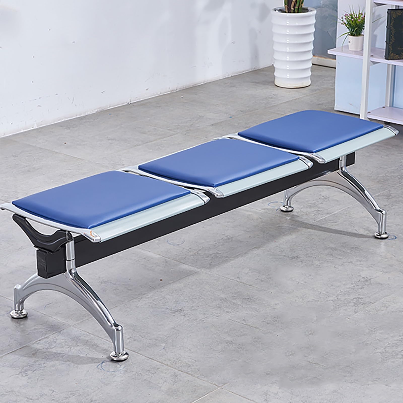 SaryEdge 3-Seat Bench with Soft Cushion for Office, Airport, & Bank - Comfortable, Durable Seating Solution for Lounges & Reception Areas,