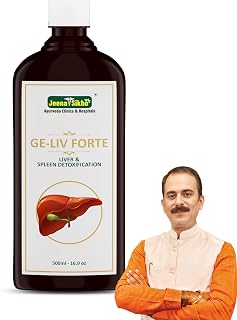 GE-LIV Forte Liver Syrup | Herbal Liver Detox Syrup | Naturally Blended With Bhringraj, Kurchi, Kalmegh | Ayurvedic Supplement For Digestive Health And Liver Care, 500ml