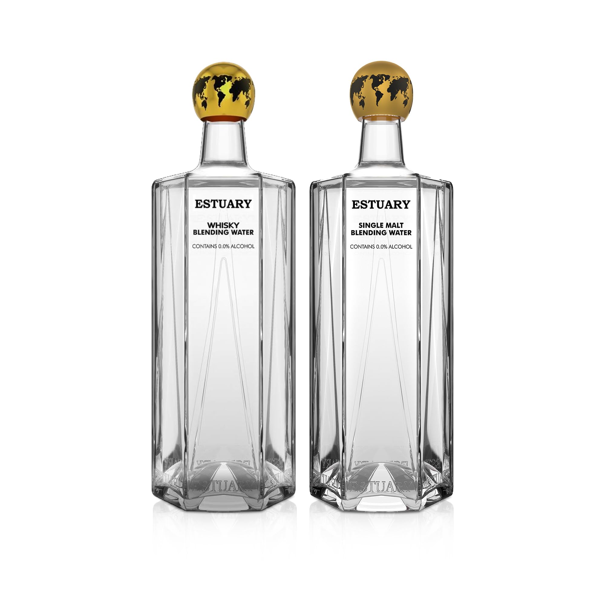 Estuary Assorted Pack Blending Water (Whisky & Single Malt 750ML) | Pack of 2 | Premium Non-Alcoholic Mixer