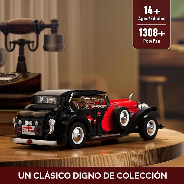 Foto 3 de 6 de Mould King Tecnología Coche Clásico Modelo Bloques de Construcción DSBG Retro Lujo Kit de Montaje Bloques…