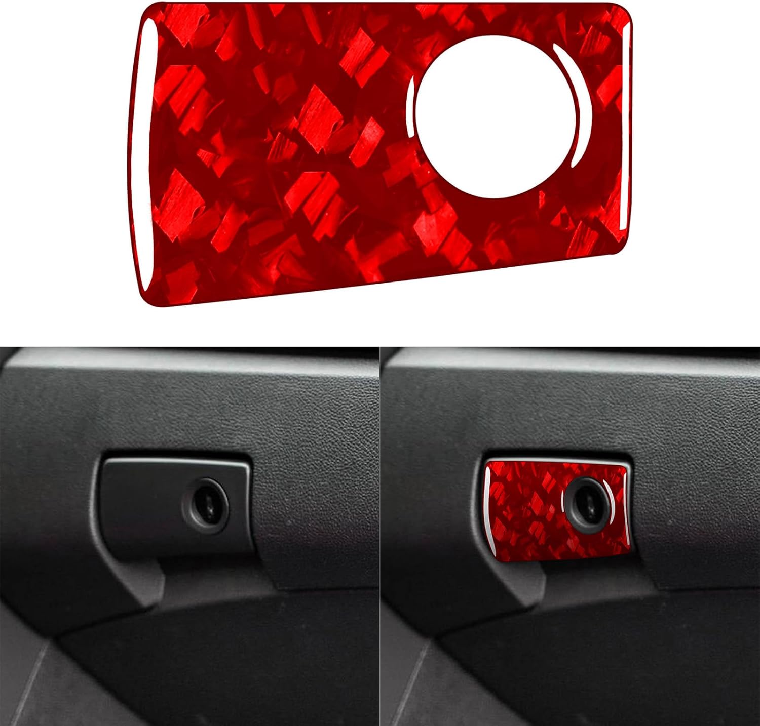 Car Co-Pilot Side Storage Box Switch Decal Glove Box Decor Compatible with Pontiac G8 2008 2009 Red Real Forged Carbon Fiber Trim Interior Accessories Sticker