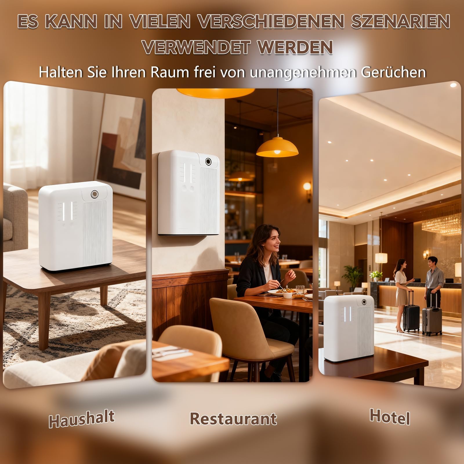 Smart Aroma Diffuser, Wasserloser Diffusor für ätherische Öle 300ml, Duftdiffusor mit Bluetooth & App, Abdeckung bis 500 Kubikmeter des Duftes für Zuhause, Geschäft, Hotel, Büro, Spa