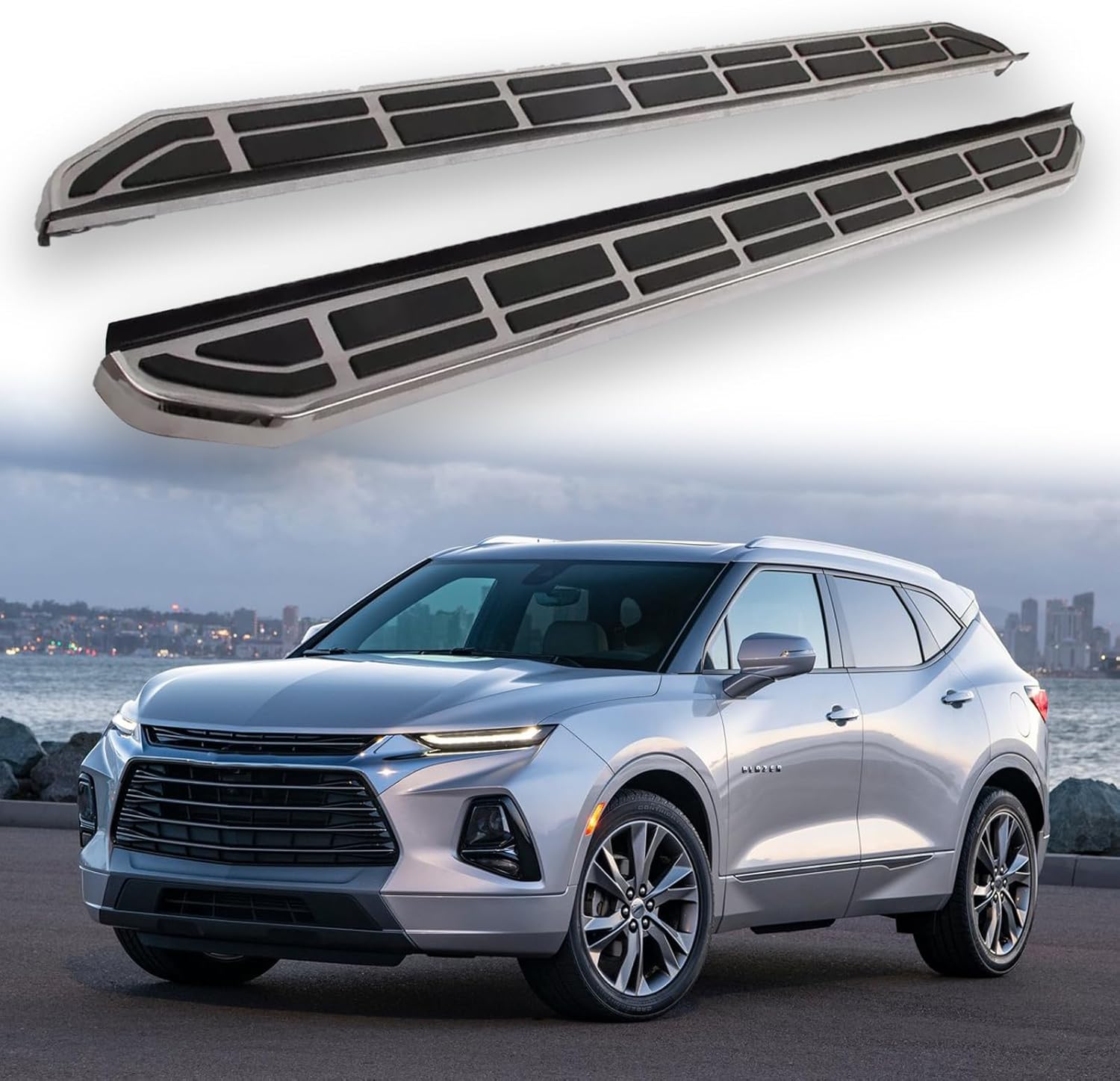 2Pcs Pedal Nerf Bars Side Steps Fits for Chevrolet Blazer 2019-2025 Running Boards