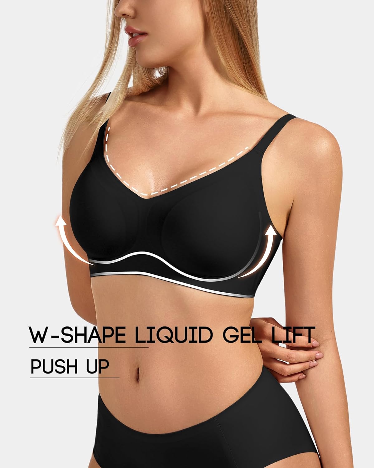 Plus Size Jelly No Underwire Comfort Bra for Women, Full Coverage Seamless Everyday Wireless Bras with Light Support - Image 2