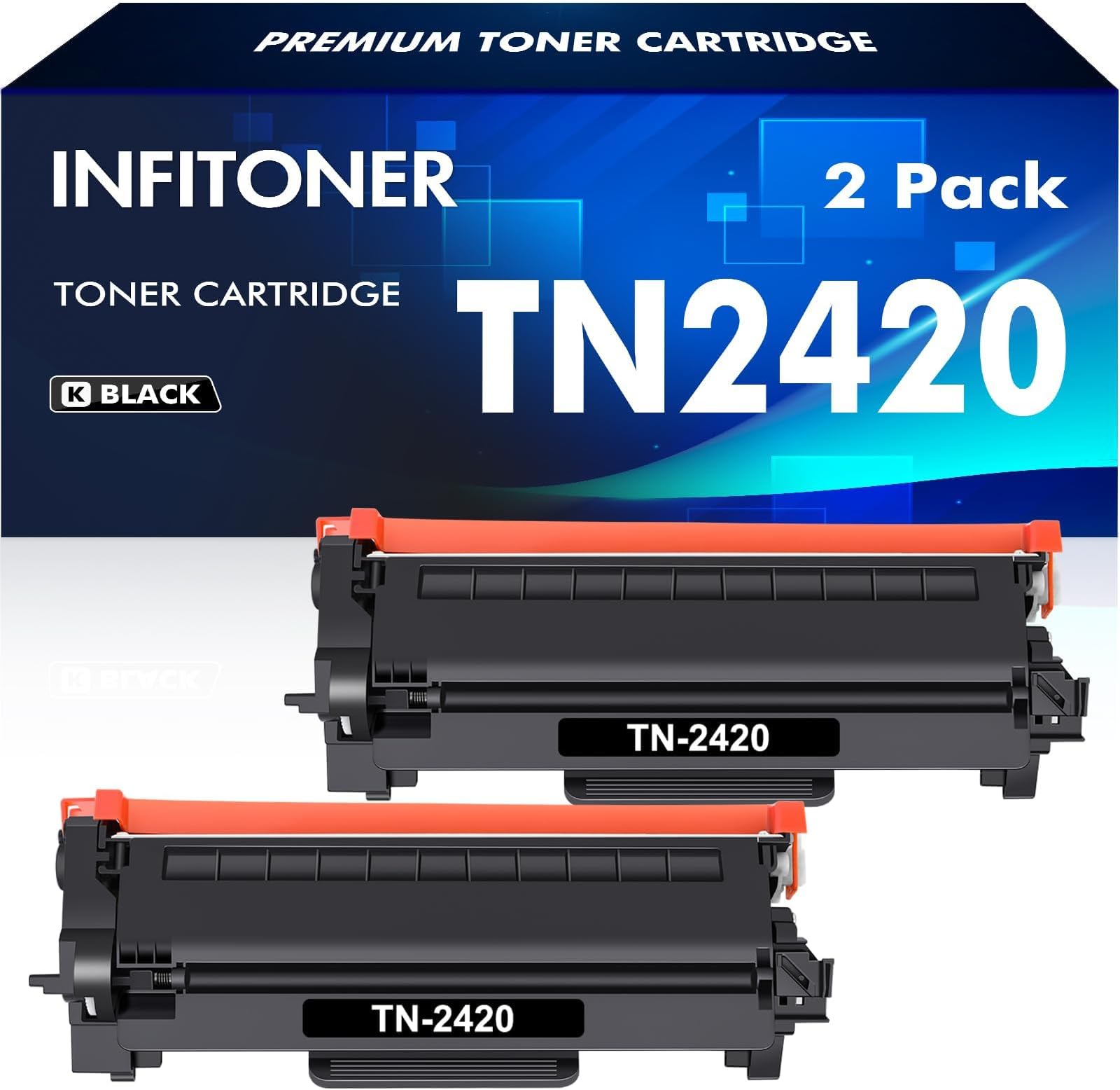 TN2420 TN-2420 MFC L2710DW Toner: Compatible with Brother HL-L2350DW HL L2350DW DCP-L2530DW MFC-L2710DN HL-L2310D MFC-L2750DW DCP-L2750DW DCP-L2510D MFC-L2730DW HL-L2375DW TN2410 2-Pack Black
