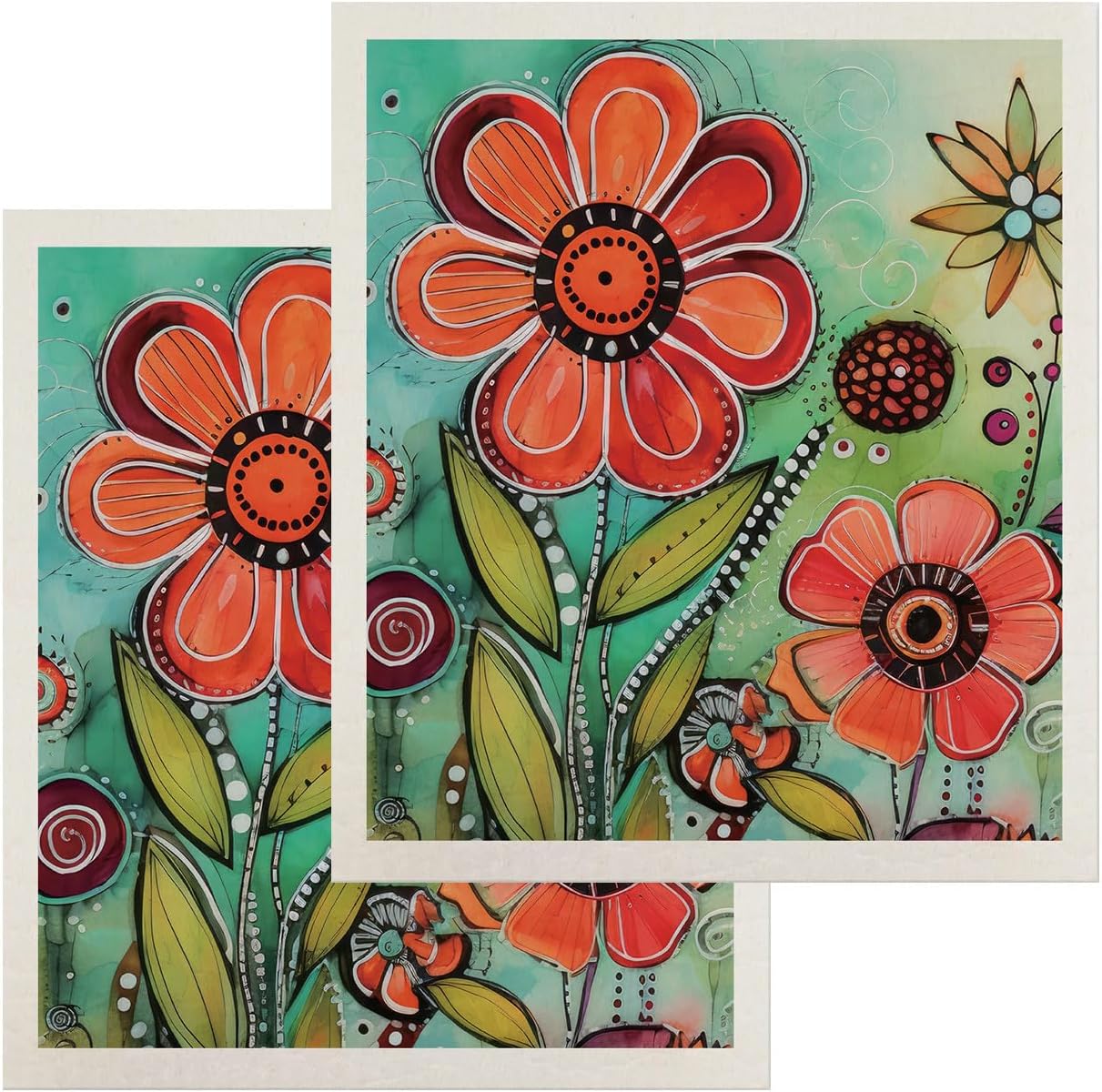 Briarwood Lane Colorful Garden Swedish Dishcloth (2-Pack)