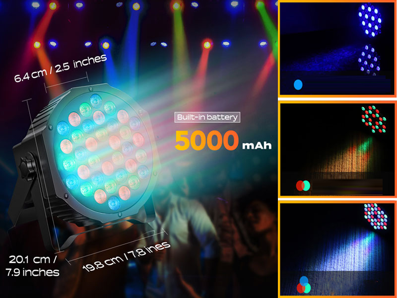 U'King 4PCS 7 LEDs RGBW Par Light DMX512 Stage Light