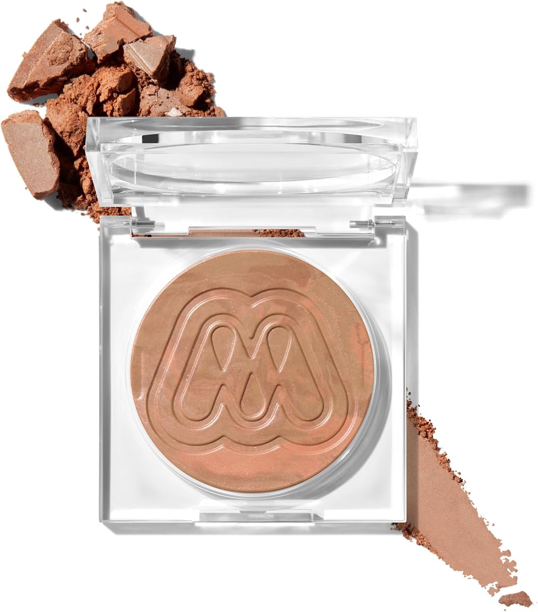 Polvo de acabado Cloudlight Soft Glow Veil - Polvo facial prensado transparente y sin peso con brillo que refleja la luz - Fórmula fijadora de maquillaje para un acabado radiante y de cutis - Hora dorada (0.28 oz)