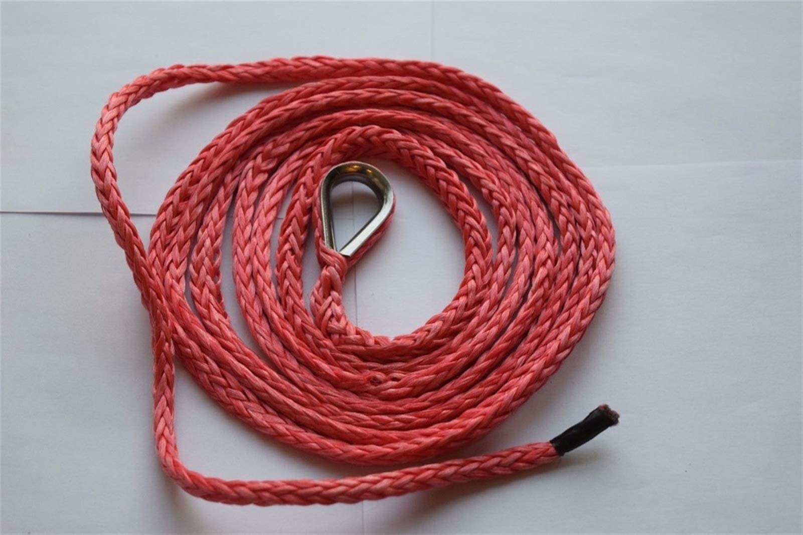 Xzxxzsz One Color Winch Rope, Red 3/16"*10Ft Synthetic Rope,Off Road,Atv Snow Plow Lift, Winch Cable