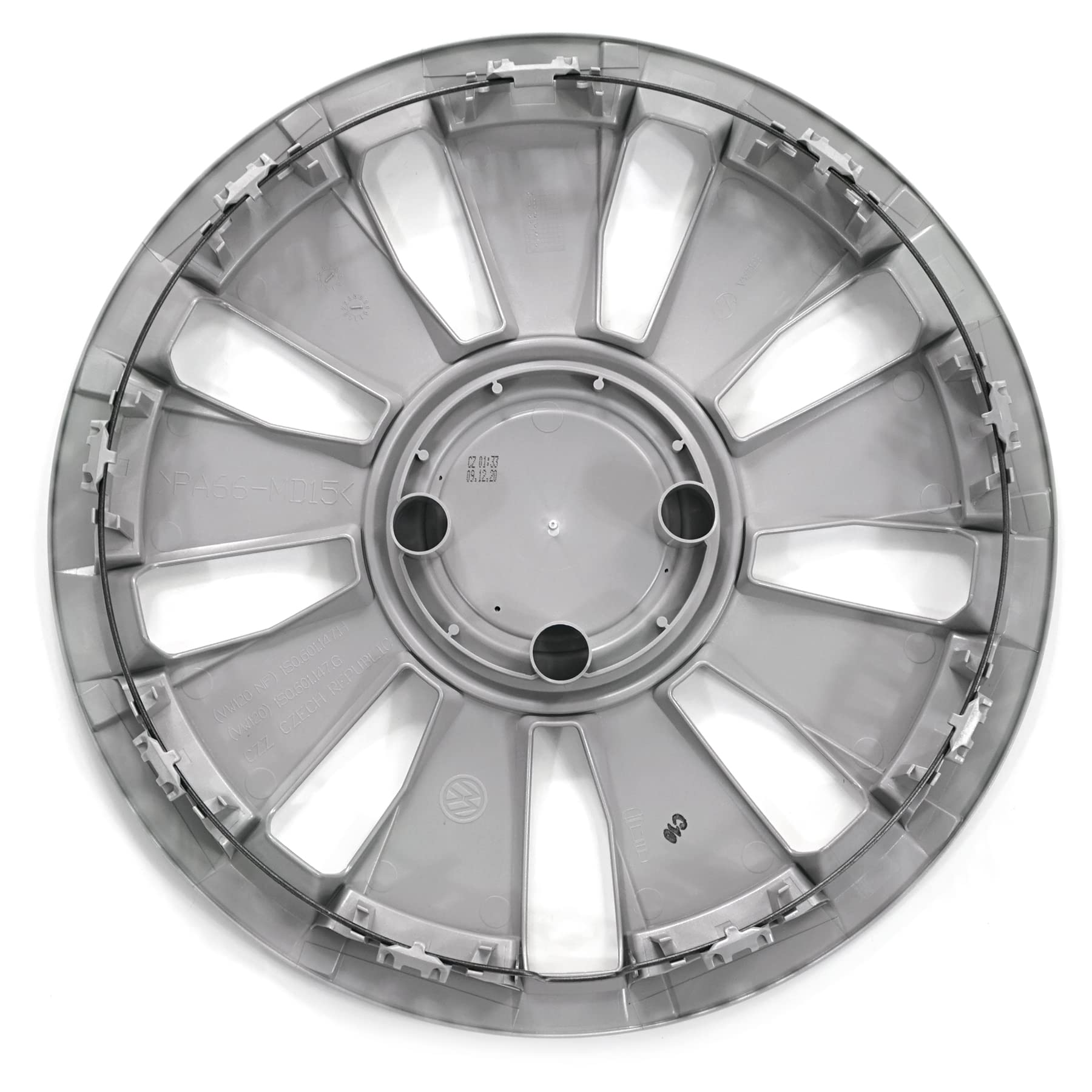 Volkswagen 1S0071454BYEH copricerchi (4 pezzi) copricerchi in acciaio, 14 pollici, colore argento