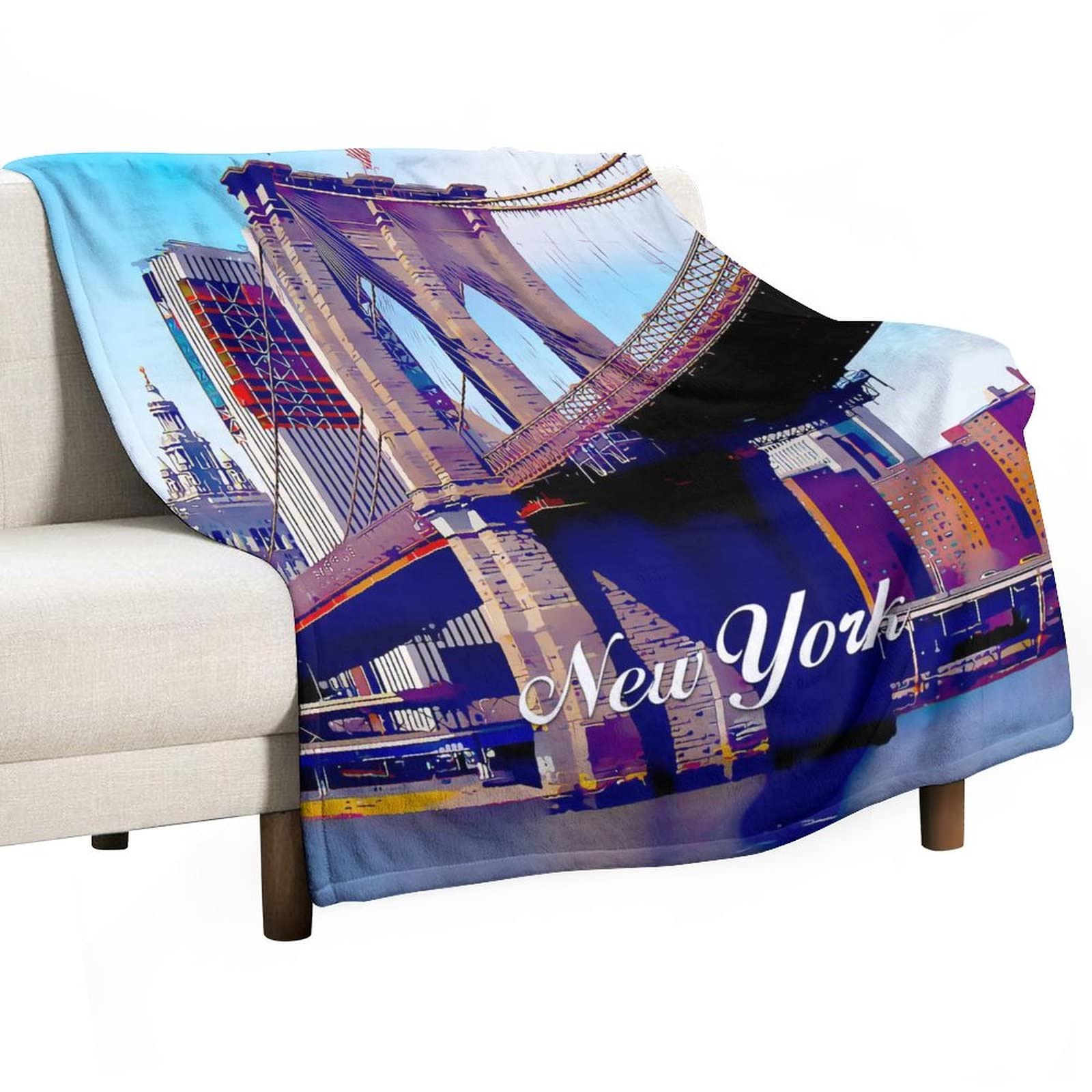 Couverture canapé flanelle New York 130x150cm idée cadeau enfant