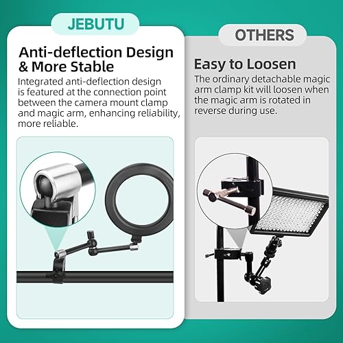 Miniatura 10 de Super Clamp con rosca de 14 y 38 pulgadas y brazo mágico articulado ajustable de 13 pulgadas13.4 in con rosca de 14 pulgadas, soporte de cámara de