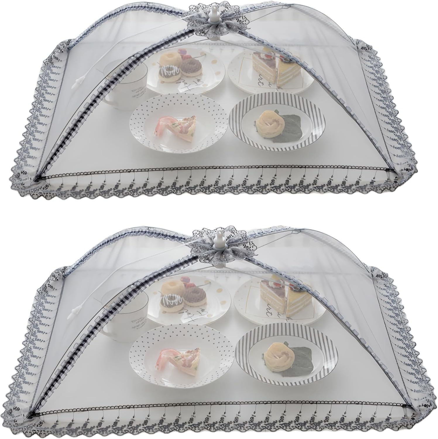Wuyue Hua70X70cm Large Premium Pop-Up Mesh Screen Food Cover Tent Umbrella, Reusable and Collapsible Outdoor Picnic Food Covers Mesh, Net Food Covers Keep Out Flies, Bugs, Mosquitoes …