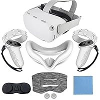 Vista 10 de JYMEGOVR for Oculus Quest 2 Silicone Cover, Protective Cover Accessories for Meta VR, Multi Colors Soft Shell Skin, Controller Grips & Face Cover