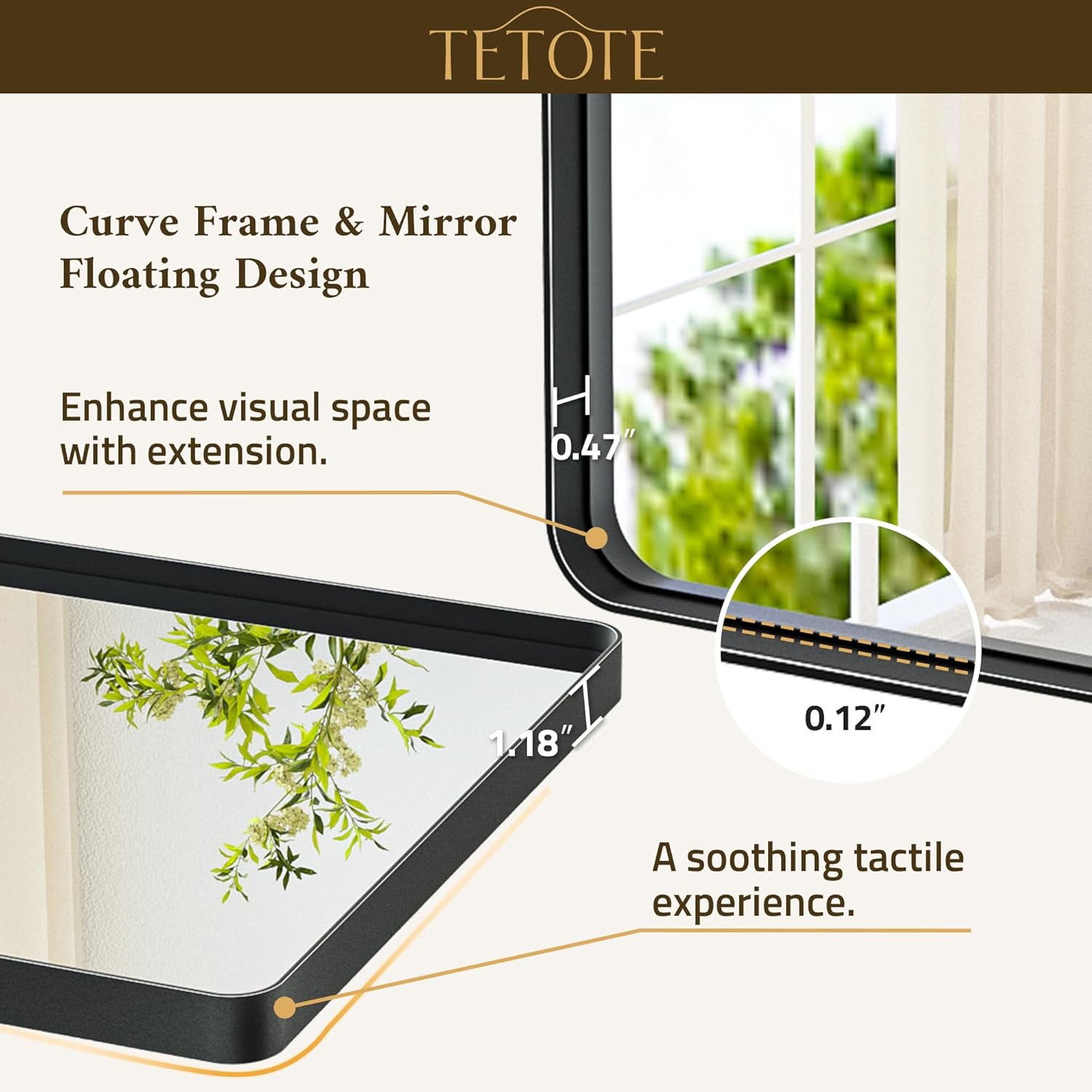 TETOTE Black Mirror 16 x 20 Matte Black Metal Framed Bathroom Mirror, Tempered Glass, Modern Farmhouse Wall Mounted Mirror for Decorative(Horizontal/Vertical) - Image 2