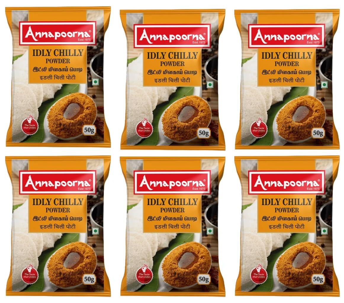 ANNAPOORNA Idly Chilly Powder 50 g | Pack of 6 | Total 300 g | The Taste that Unites | Handpicked Taste of Homemade Spice Products Since 1975 (B0CSXCGTHZ) Amazon Price History, Amazon Price Tracker
