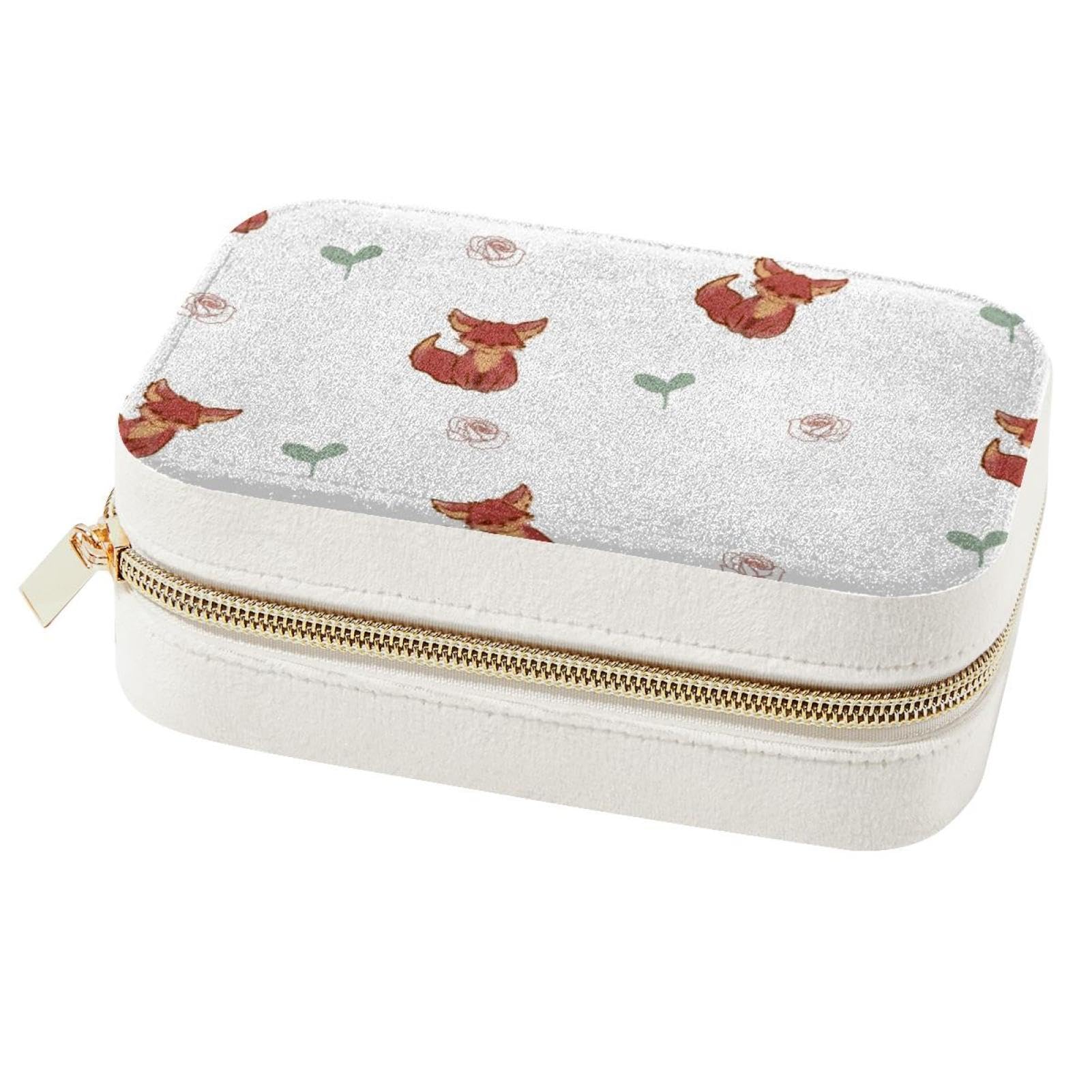 Cadeaux de demoiselle d'honneur : boîte à bijoux rose motif renard pour fille