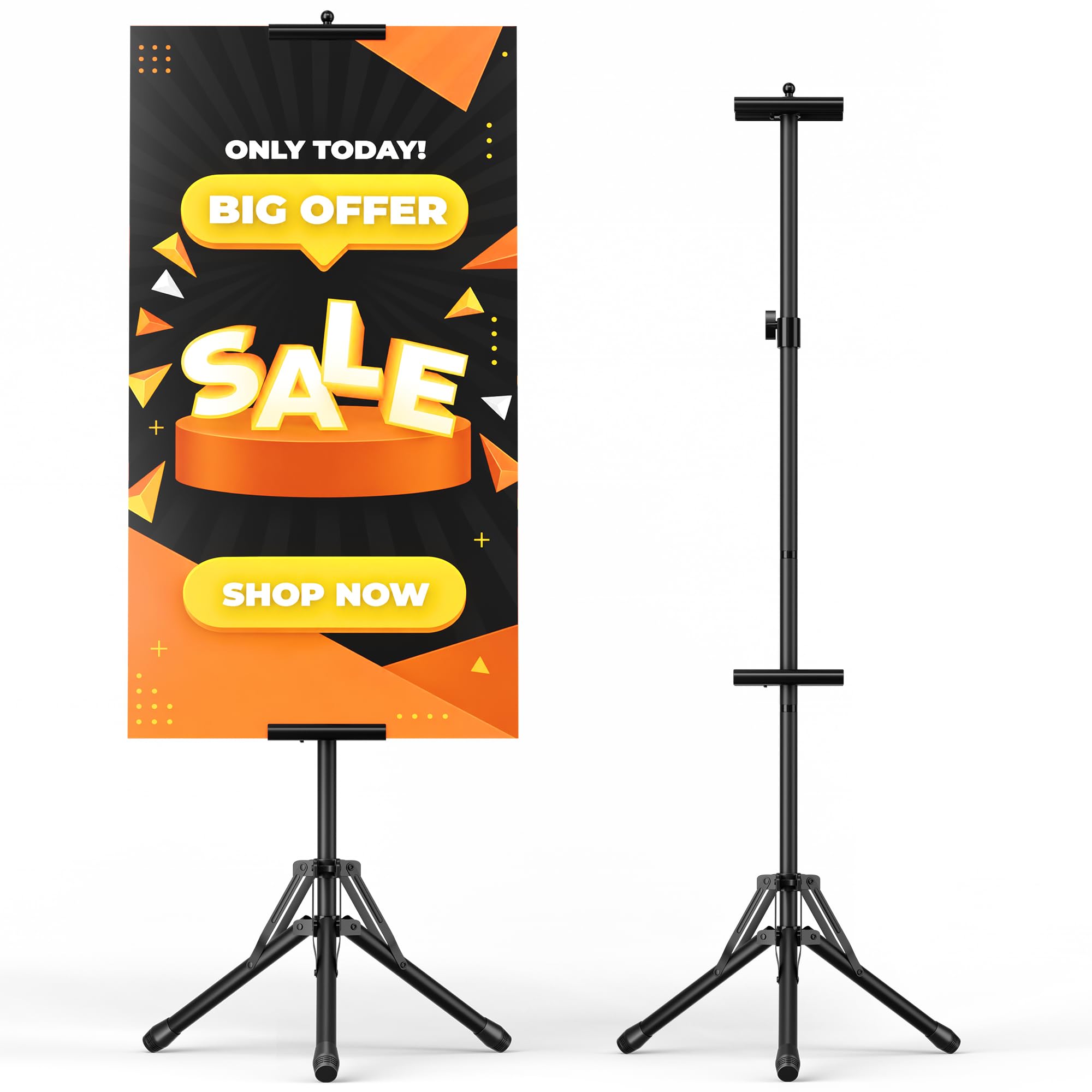 Photo 1 of WHAUU Poster Stand, Adjustable 50-77" Height, Black