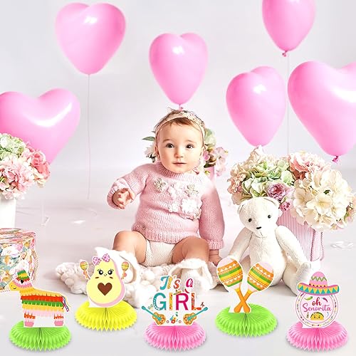 Miniatura 7 de Taco Bout A Baby Decor para niña, Taco Baby Shower Centro de mesa de panal de abeja, decoraciones mexicanas de baby shower, Taco About a Baby