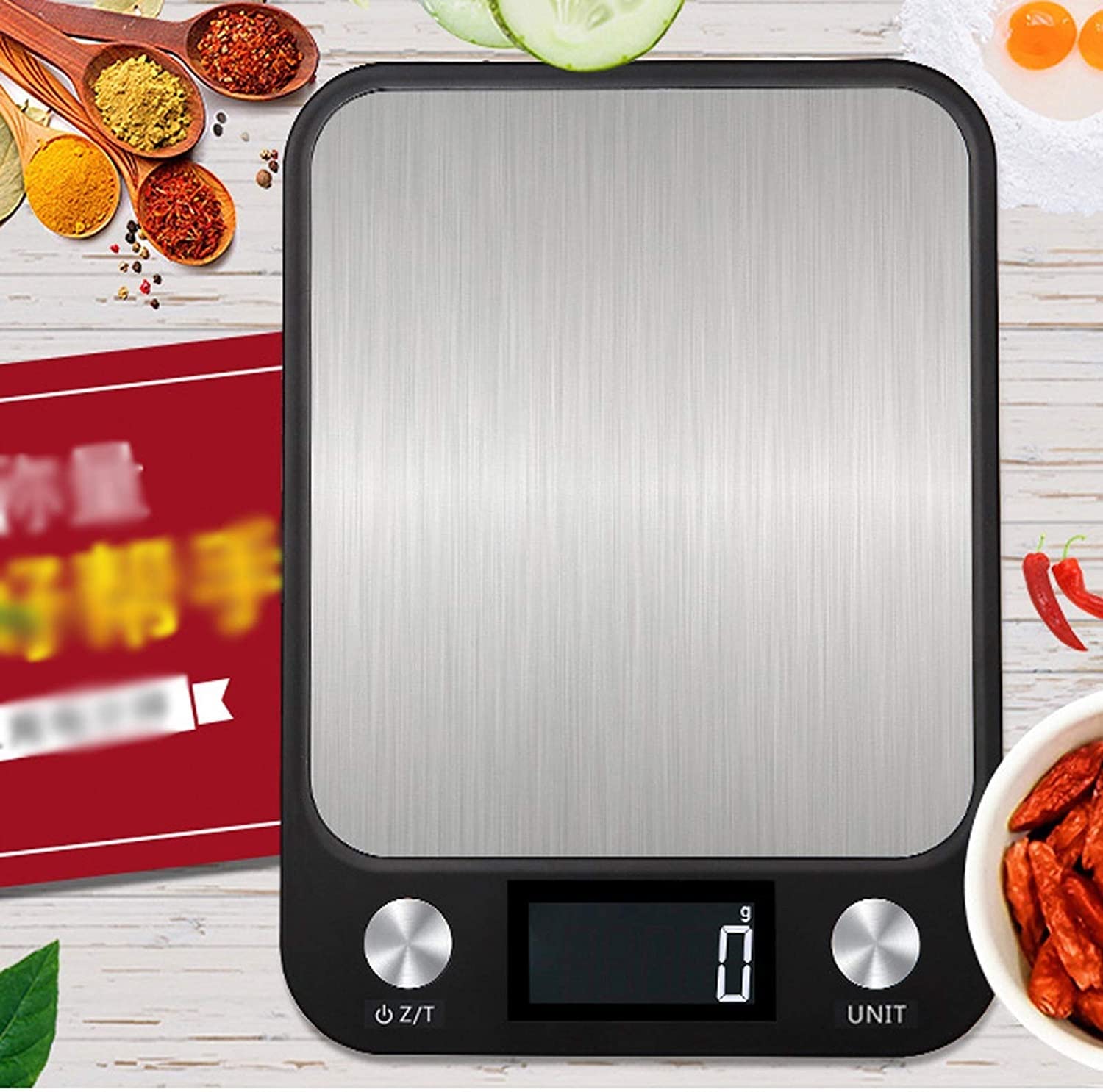 Escala de Cocina de Alimentos 1G, onzas Digitales de Acero Inoxidable y Gramos for cocinar, Hornear, Preparar Comida, Dieta y pérdida de Peso, 5 kg