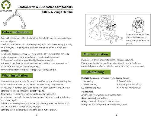 Miniatura 6 de AUTOSAVER88 - Kit de brazo de control de suspensión delantera compatible con Mazda 5 2006-2014, Mazda 3 2004-2009 - Aspirado naturalmente solamente