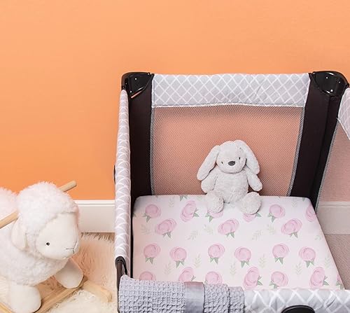 Miniatura 6 de TotAha Sábanas elásticas de primera calidad Pack N Play Playard, sábanas para cuna pequeña (paquete de 2), hipoalergénicas, cómodas y sedosas,