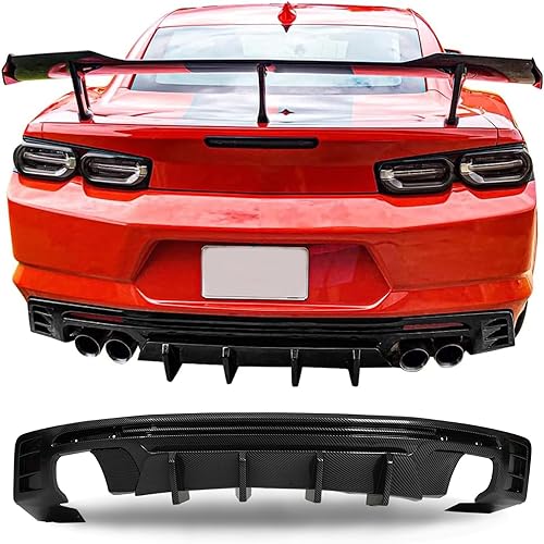Difusor de labios para parachoques trasero compatible con Camaro LS LT1 LT SS 2016 2017 2018 2019 2020 2021 2022 Difusor de parachoques Camaro LS